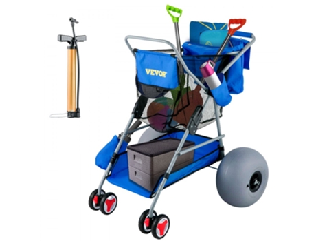 Carro de playa plegable con ruedas de goma Vevor