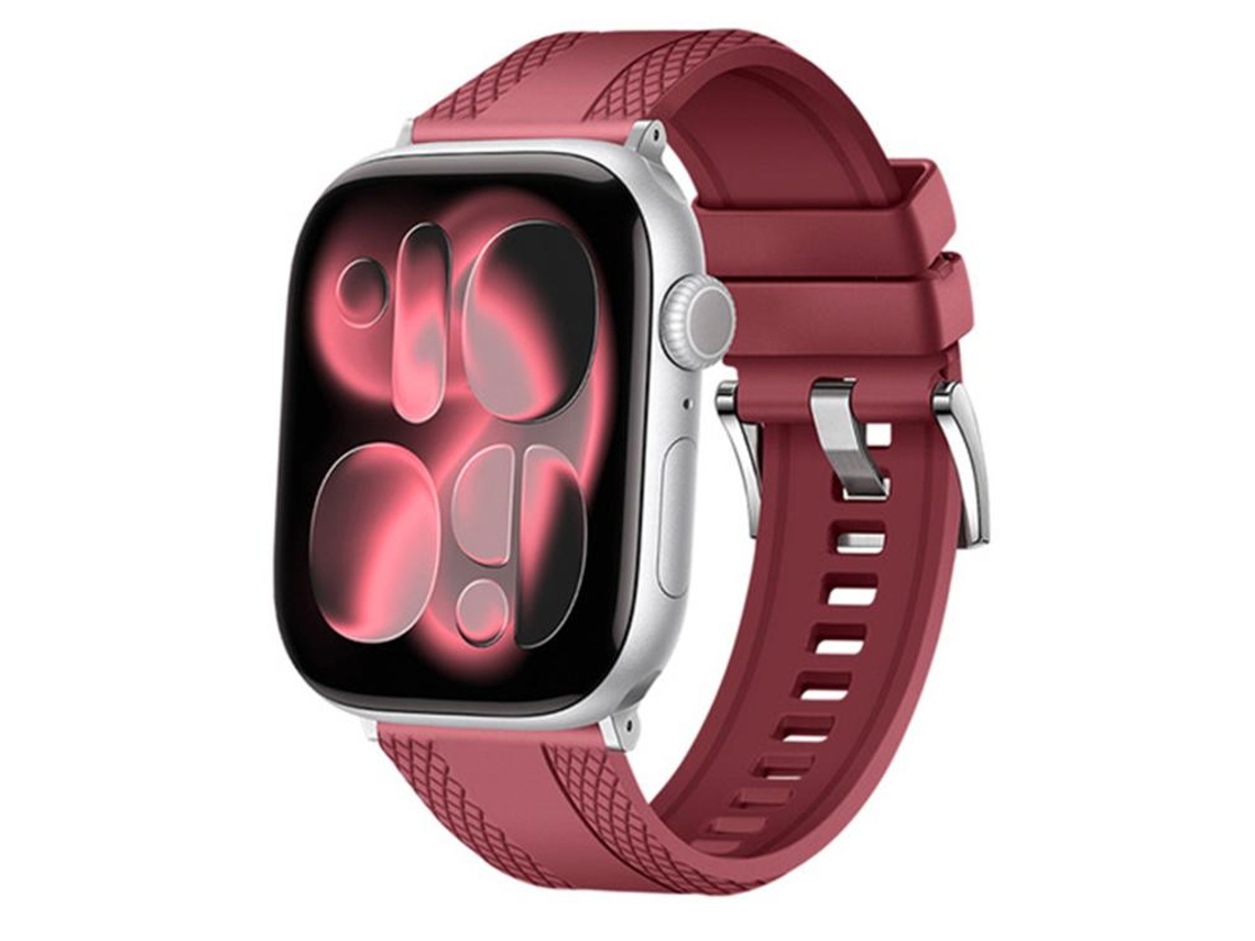 Correa de caucho fluorado XIAOMOYU para Apple Watch de 46/49/45/44 mm con textura de diamante en ambos lados.