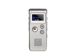 Grabadora de voz digital portátil, grabadora de voz LCD, reproductor MP3, 16 GB, Yizhood (plateada)