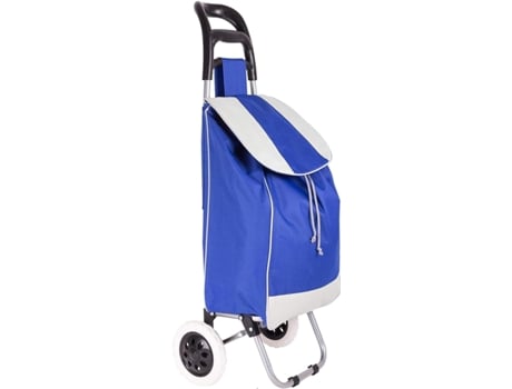 Carro de la Compra Ligero, Capacidad de Carga 42 litros, Bolsillo Frontal con Cremallera, 35x25x94cm, Grande (Azul) COSHANO