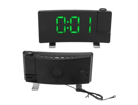 HURRISE Radio Despertador con Proyección Radio Despertador Proyección LED Reloj Electrónico Lámpara de Péndulo Letras Verdes