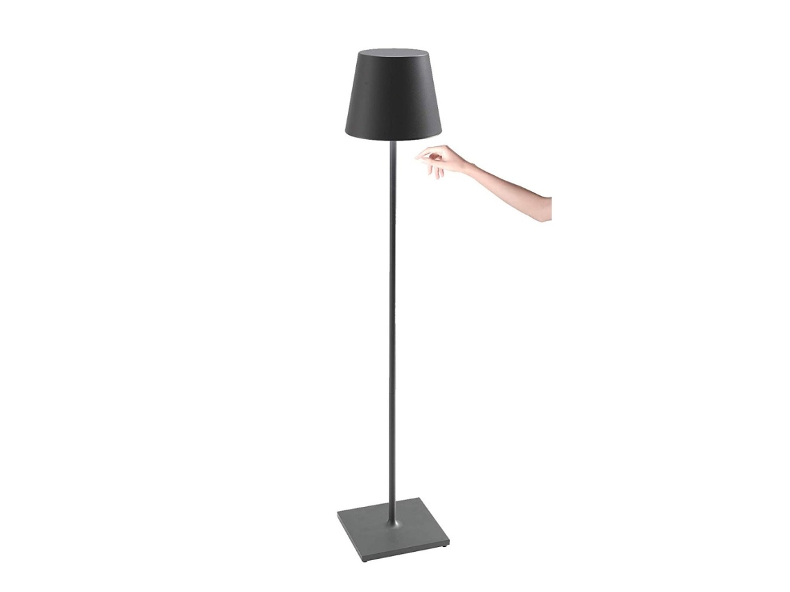 Lámpara Poldina Pro XXL Gris Oscuro LED Recargable y Regulable 150cm ZAFFERANO