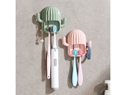 2026-portavasos De Cactus Para Baño Colgante Autoadhesivo (rosa/verde Claro)