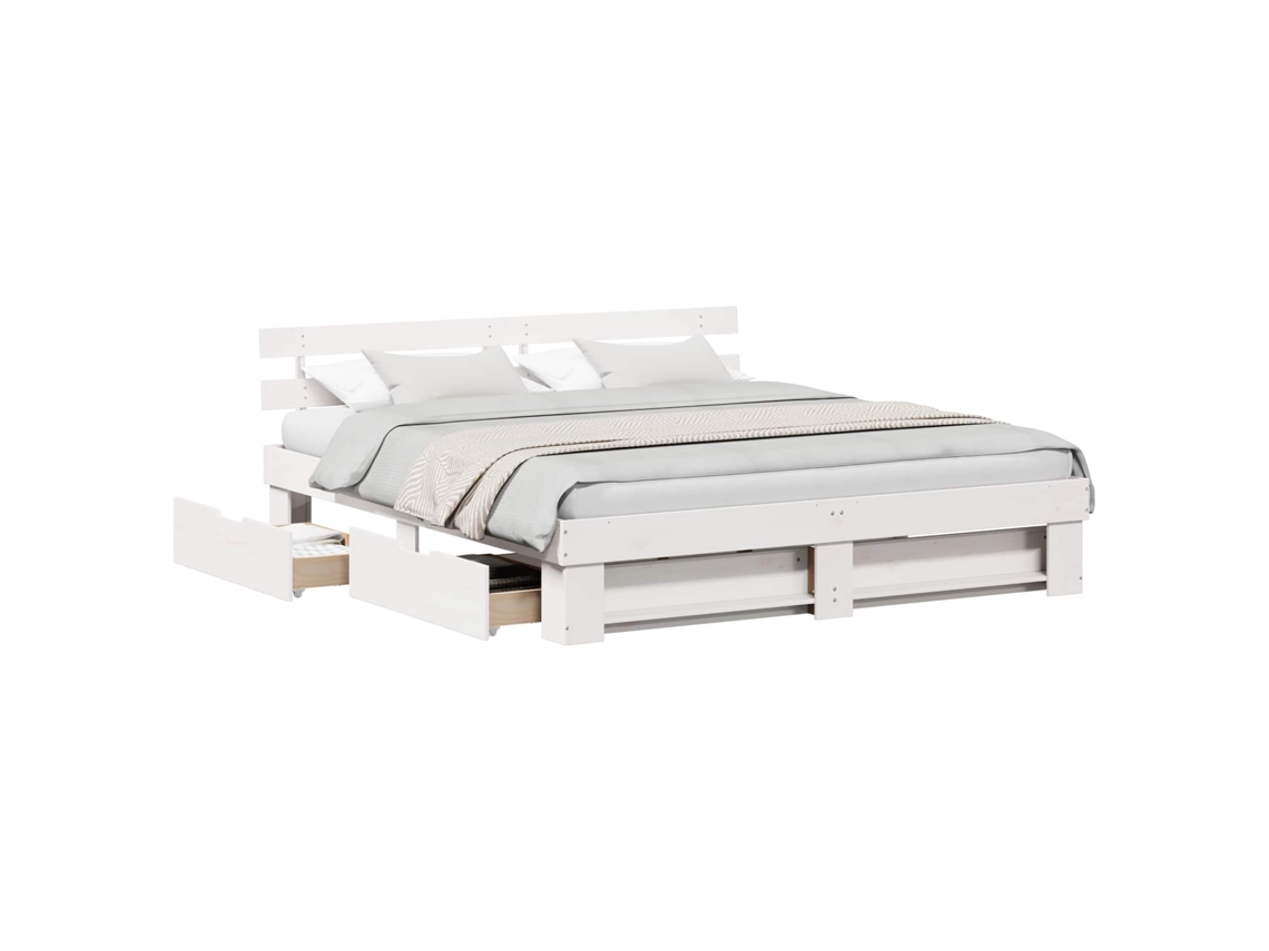 Maison Exclusive - Estructura De Cama Con Cajón 180 X 200 Cm Madera De Pino Macizo