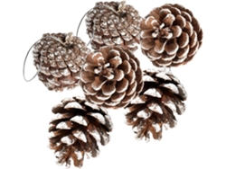 24 Adornos Navideños de Piñas Naturales – Piñas con forma de copo de nieve con cuerda para decorar el árbol de Navidad y el hogar