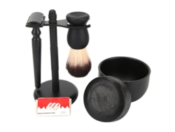 Kit de barbear manual para homens 2026 com lâmina, pincel e sabonete para barba.