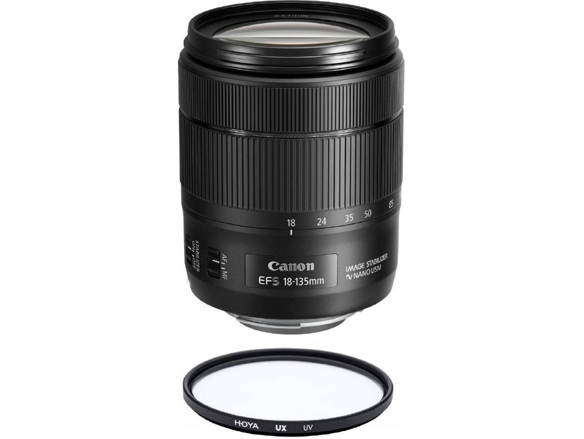 Objetivo CANON EF-S 18-135mm F3.5-5.6 IS USM (NANO) + HOYA UX UV 67mm Filtro