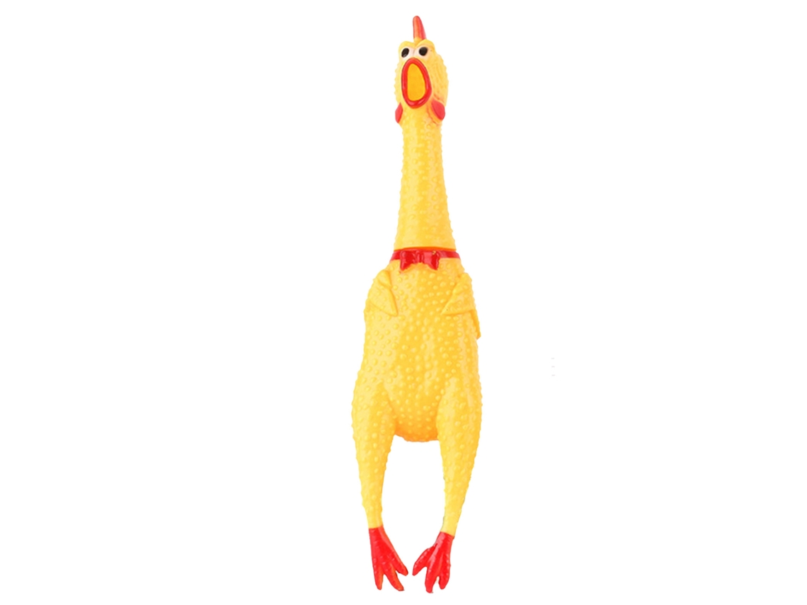 El juguete para mascotas ATS, con forma de pollito amarillo y chirriador, alivia el estrés, emite un sonido chirriante y es seguro para adultos y niños.