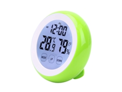 KOFIHETY Reloj despertador táctil, reloj de asiento redondo, reloj higrómetro electrónico