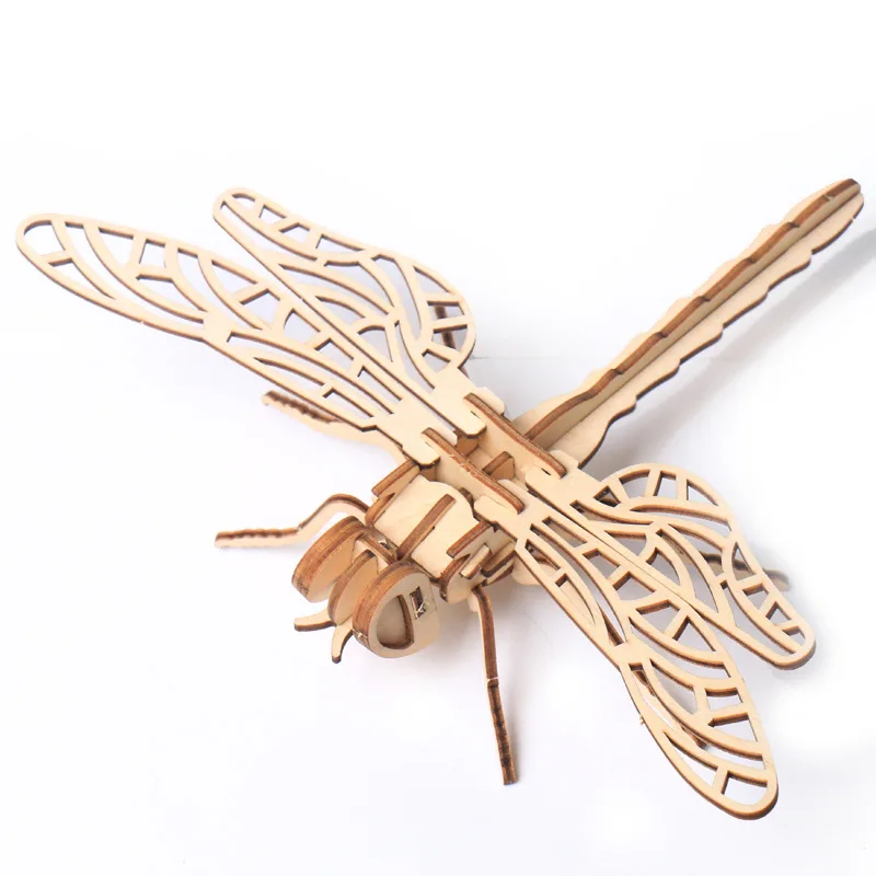 (libélula) Rompecabezas De Insectos De Madera 3d, Kit De Montaje Diy