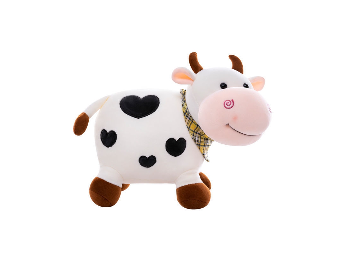 Muñeca de vaca de peluche de 35 cm, muñeca de vaca cariñosa