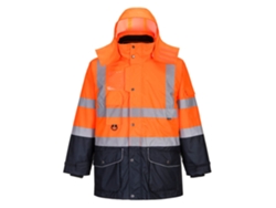Parka de alta visibilidad 7 en 1 de Portwest en contraste amarillo tráfico/azul marino/M