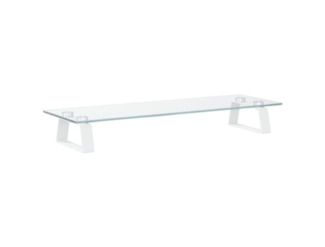 VIDAXL Soporte de monitor vidrio templado y metal blanco 60x20x8 cm