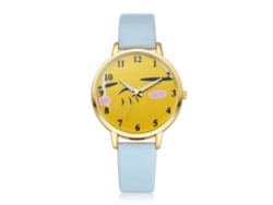 Reloj De Pulsera Analógico De Cuarzo Con Correa Pu Y Caja De Aleación (azul)