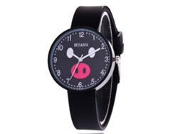 Reloj De Pulsera De Cuarzo Con Correa De Piel Sintética, Estilo Casual Para Parejas, Rosa Y Rojo.