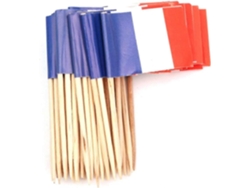Omni-banderitas Decorativas Para Cupcakes Con Bandera Francesa, Palillos De Madera, 100 Unidades, Ideal Para Fiestas Y Repostería