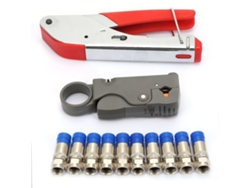 12 Alicates De Crimpado Y Compresión Para Cable Coaxial Con Cabezal F, Compatibles Con Cables Rg59 Y Rg6.
