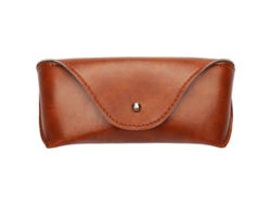 Estuche Portátil De Cuero Suave Y Semirrígido Para Gafas De Sol Y Gafas Graduadas, Color Marrón.