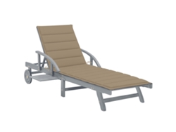 Tumbona Lounger de Jardín con Cojín Madera de Acacia Maciza