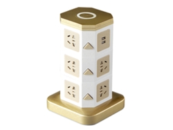 Regleta Vertical Con Usb Y Carga Inalámbrica, Torre De Carga Multienchufe, Estación De Energía Para Escritorio.