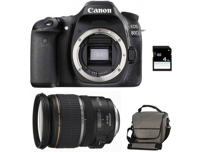 Kit Cámara Réflex CANON EOS 80D + 17-55 IS USM + Bolsa + SD 4Go