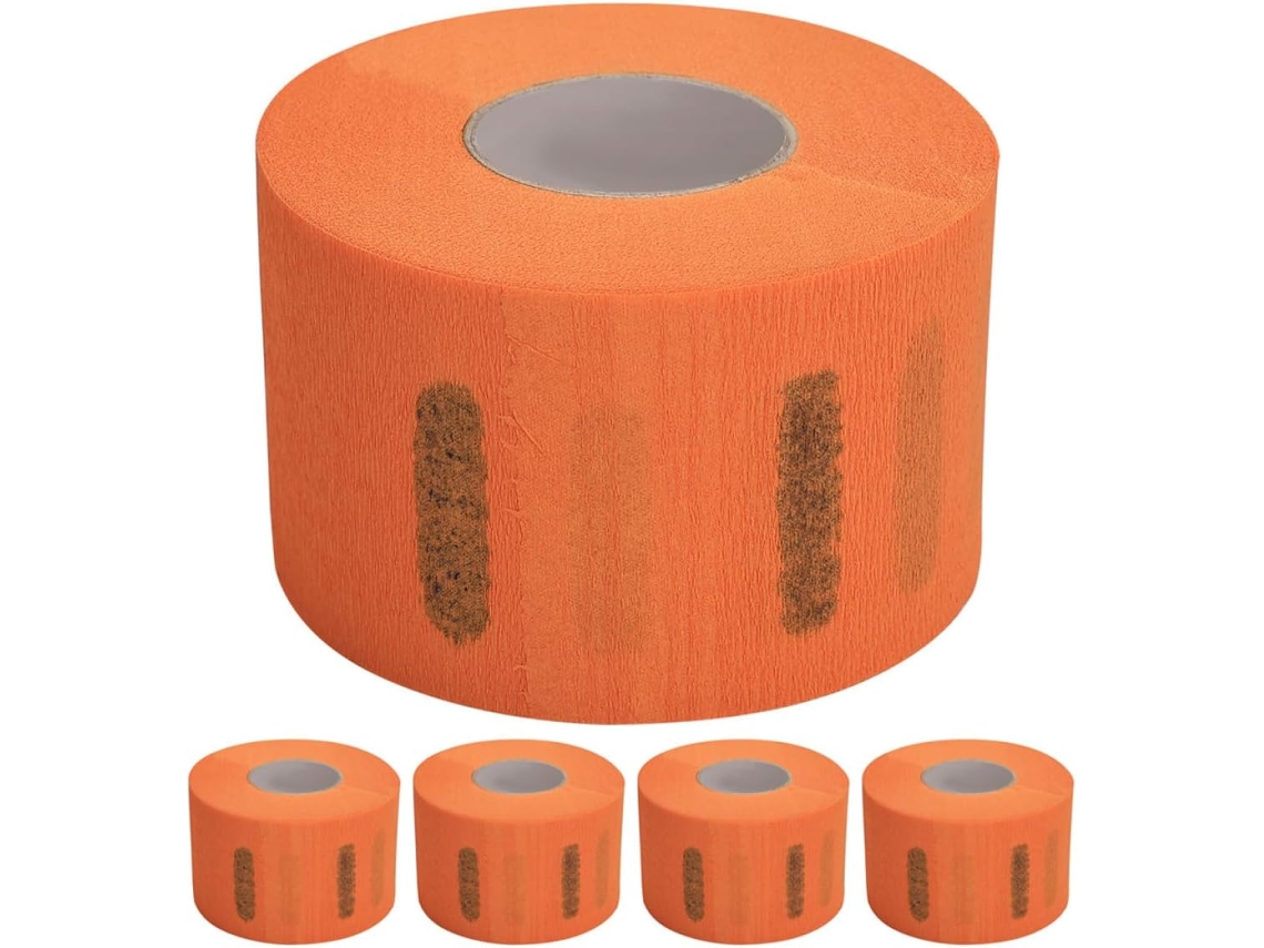 Bande De Cou Barbier Jyable En Papier Extensible Orange 5 Pièces, Accessoires Coiffure Pour Coupe,