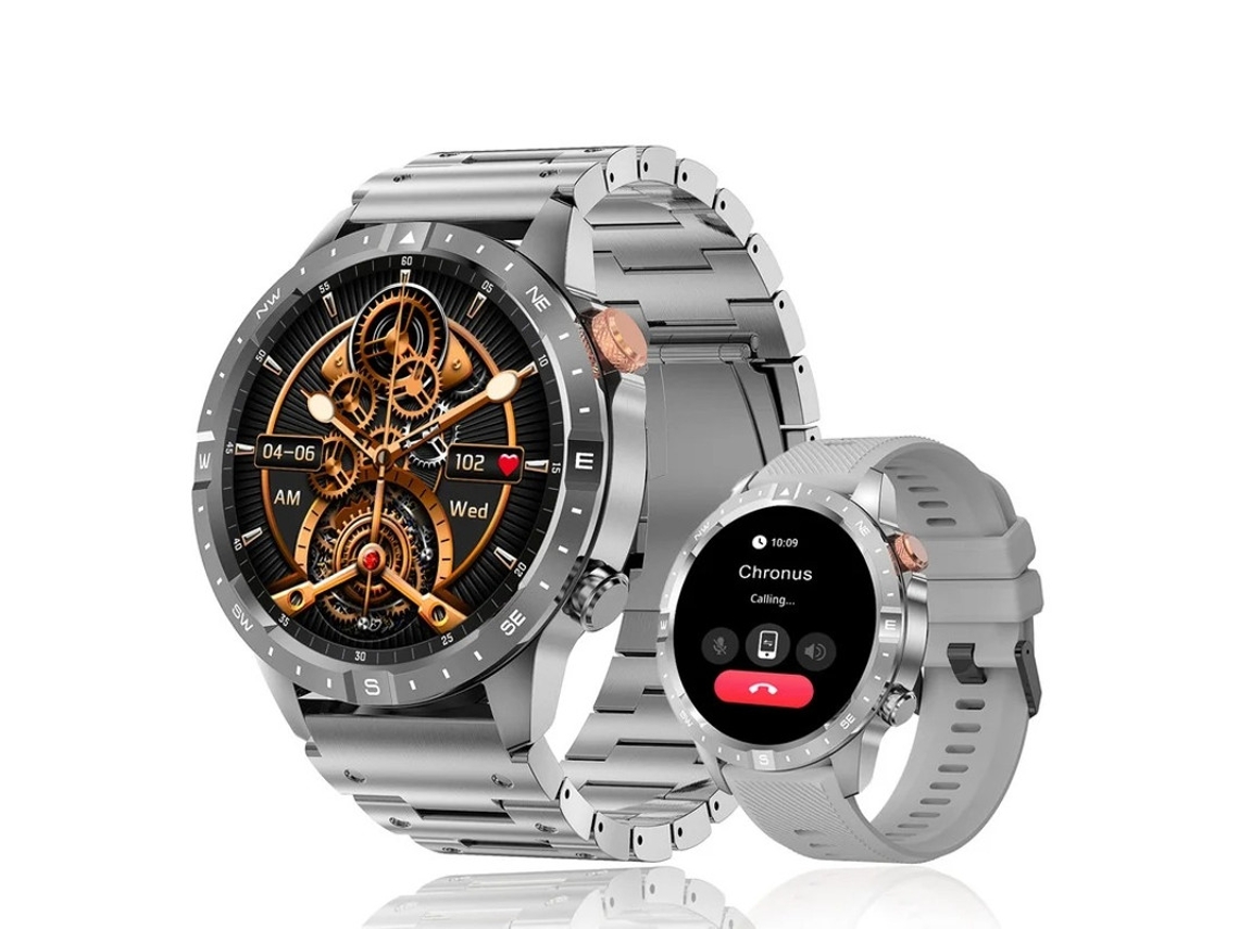 Reloj inteligente Bestvite AK57 con pantalla AMOLED HD de 1,43 pulgadas y llamadas Bluetooth (plateado)