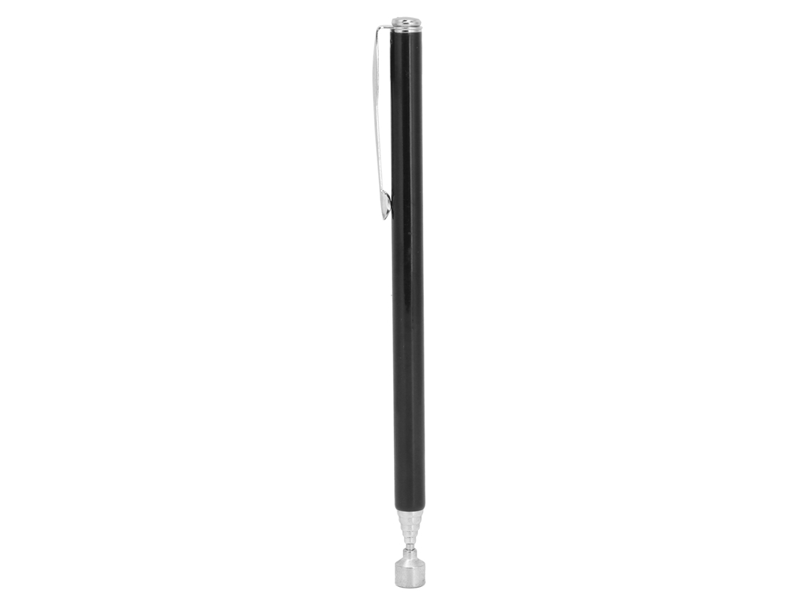 Bolígrafo magnético permanente de 2 lb, acero inoxidable, herramientas de recogida telescópicas con clip, negro