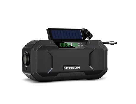 Radio de manivela manual de energía solar de emergencia, cargador tipo batería externa de 5000mAh, luz Flash, Radio de supervivencia para acampar a...