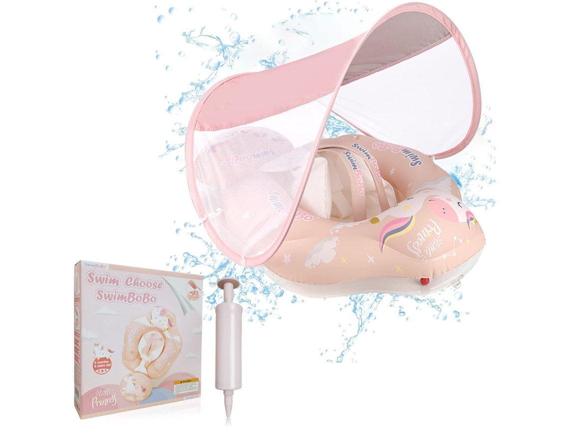 Asiento flotante inflable con flotador infantil y capota extraíble, apto para bebés de 6 a 36 meses. Cuich.