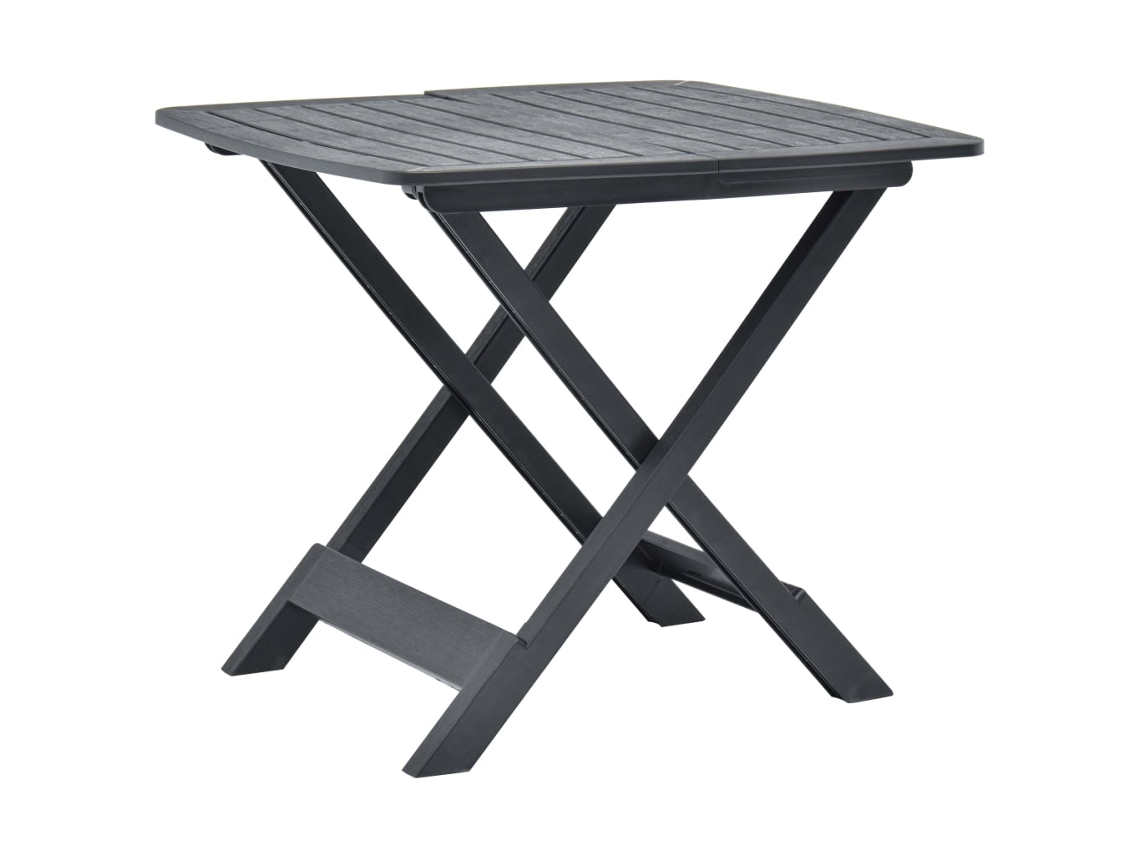 Mesa de jardín LOVELY HOME plegable de plástico en color antracita (79 x 72 x 70 cm)