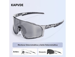 (Negro 10) Gafas de ciclismo fotocromáticas unisex, protección UV400.