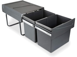 Hogar - Cubo De Basura De Cocina Con Base Fija, 2 Cubos Desmontables, Capacidad Total 30 Litros (15 Litros X 2), Diseño Moderno Adecuado Par