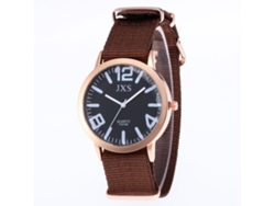 Reloj De Pulsera De Nylon Para Mujer Y Hombre Estudiante De Moda Cuarzo J56(café)