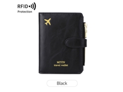 Funda para pasaporte RFID con tarjetero, unisex, diseño acolchado, rosa suave, Hexinyigjly