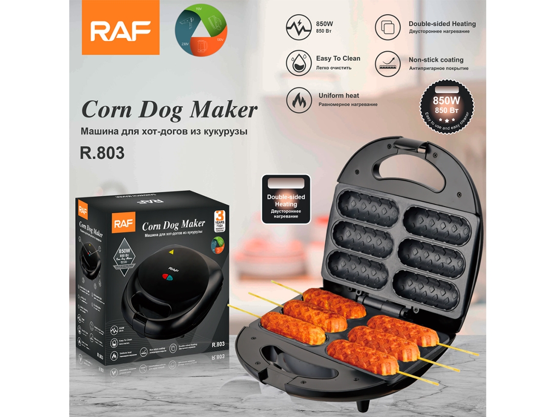 Máquina para hacer perritos calientes Eurogauge Grill para uso doméstico, freidora y tostadora de desayuno Mdug