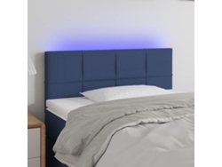 Cabecero Con Led De Tela Azul 90x5x78/88 Cm