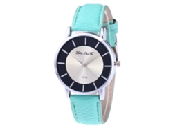 Reloj De Pulsera Para Hombres De Moda Con Correa De Pu, Dial Redondo, Cuarzo (mintcream)