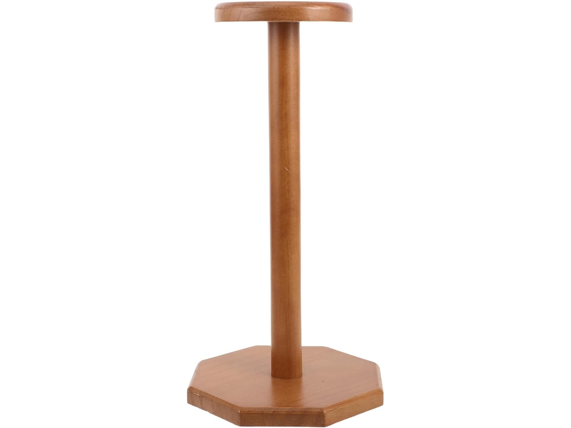 Soporte Estable Madera Natural Cascos Gorras Contornos Curvos 30 Coleccionismo Doméstico Cm Uso