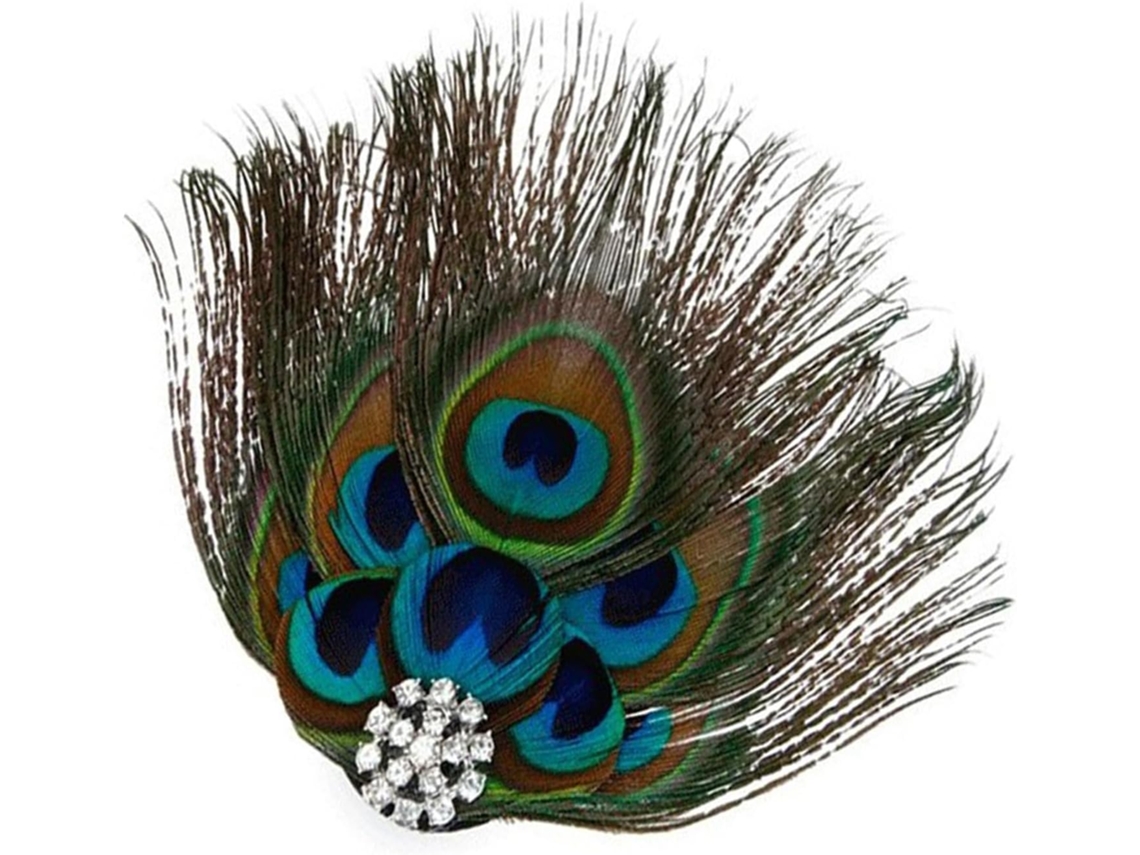 Tocado Delicado Con Pedrería Para Ocasiones Especiales Y Eventos Nocturnos, Con Un Toque Vintage De Plumas.