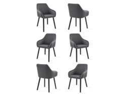 Sillas De Comedor Goeurvant 1381(pack De 6, Gris Oscuro, Terciopelo)