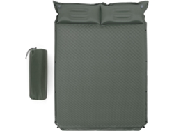 Colchón para Acampar con Almohada Colchoneta Autoinflable para 2 Personas Colchón Doble en Espuma para Camping Senderismo Vacaciones (Verde) COSTWAY