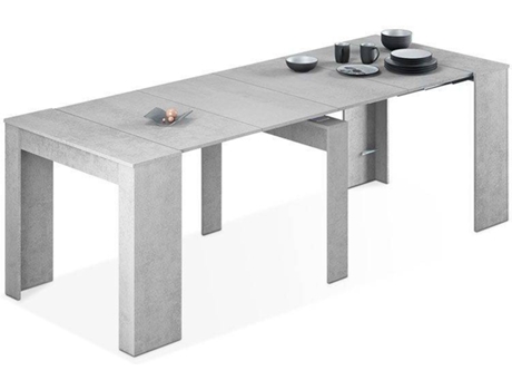Consola HABITDESIGN Kendra (Cemento - Melamina - Mesa Recogida: 50 x 90 x 78 cm Mesa Totalmente Extentida: 235 x 90 x 78 cm)