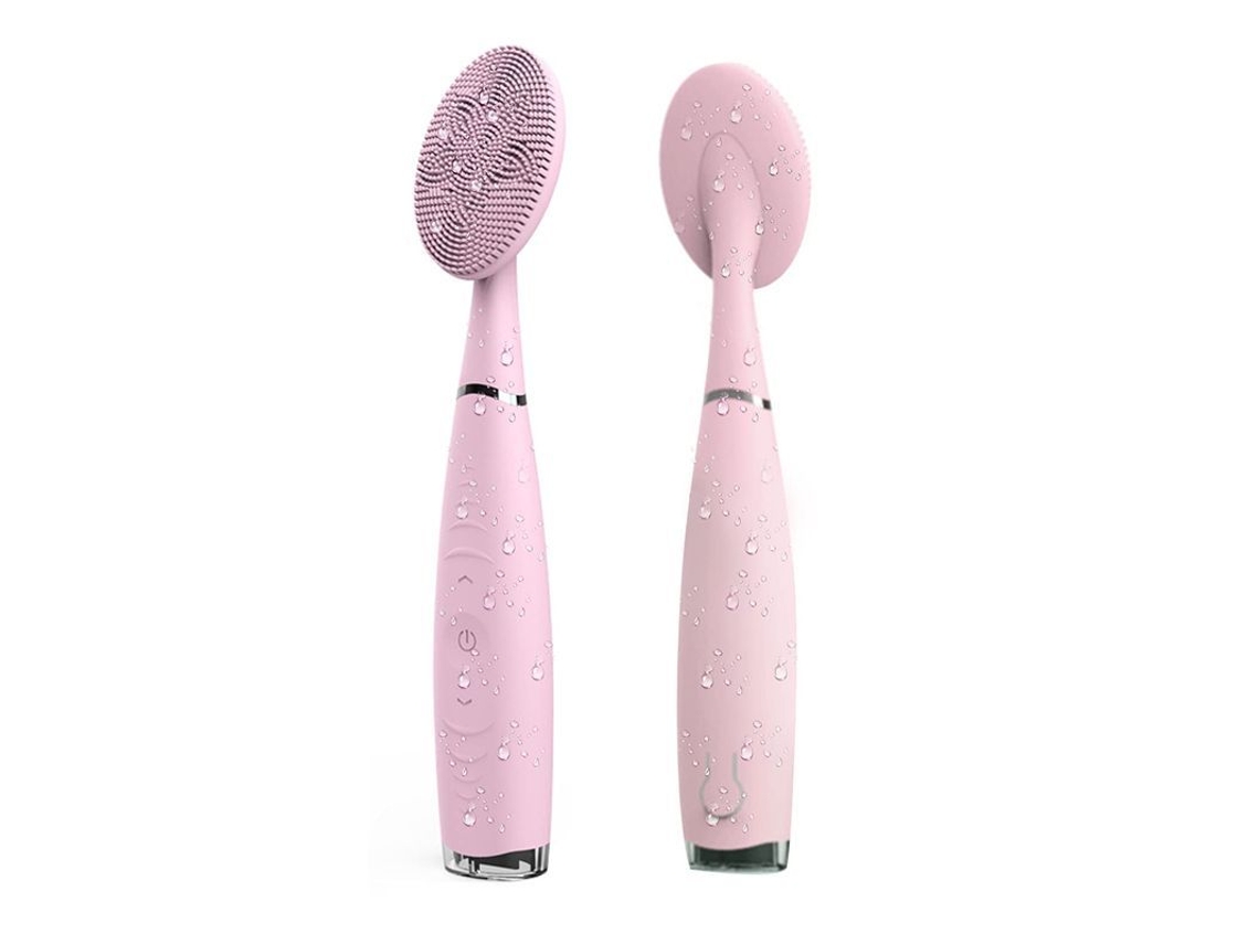 Cepillo De Limpieza Sónico Con 5 Niveles Ajustables, Resistente Al Agua, Recargable, Para Una Limpieza Profunda, Color Rosa.