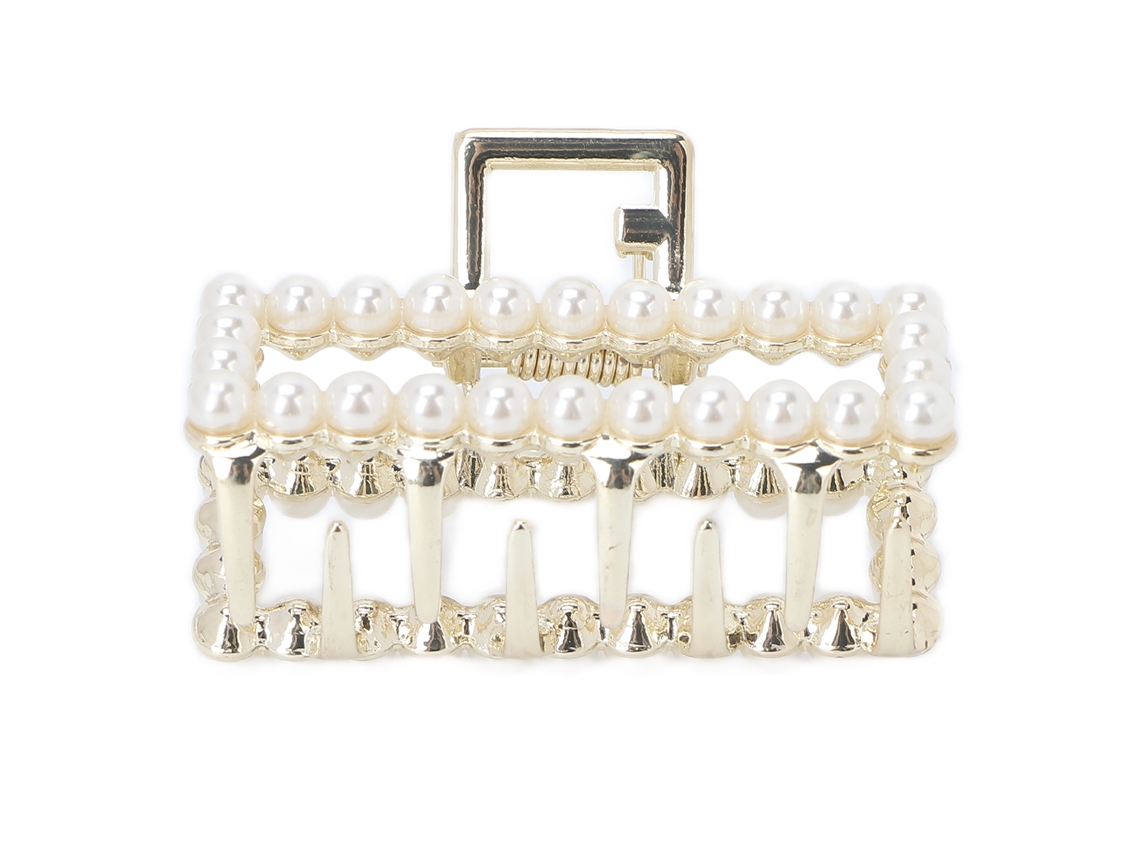 Presilha de cabelo em forma de liga, 2026, com pedras preciosas e pérolas falsas, elegante e requintada, presente de aniversário para mulheres e meninas.