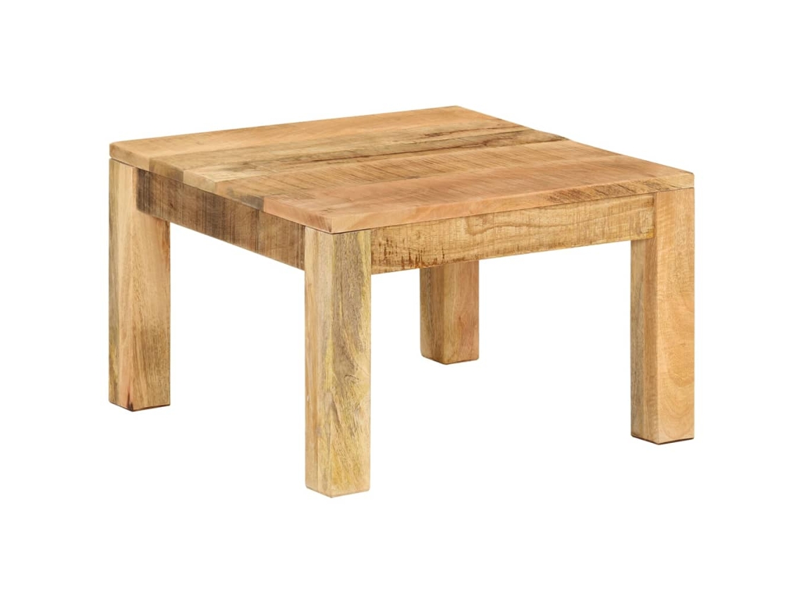 Mesa de Centro de Apoyo 55X55X35 Cm Madera de Manguera Maciza