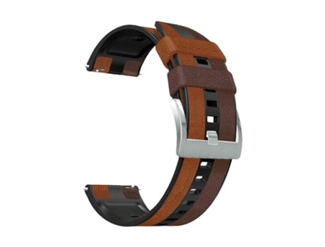 Correa Smartwatch para Huawei Watch GT 3 Pro 22mm Silicona + Pulsera Tricolor de Cuero (Negro Marrón)