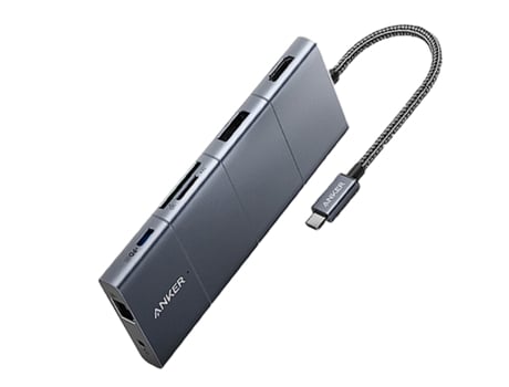 Adaptador ANKER A8385 11In1 Tipo-C a DP HDMI Sd/TF Pd100W 1000Mbps Aux 3.5Mm 3Usb Usb-C3.1 para Huawei Mate40/P50 S20