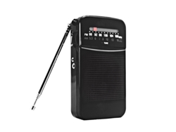 Miniradio FM/AM portátil de bolsillo con sintonización digital de 88-108 MHz, conector para auriculares y funciona con pilas AA. Viewleaf (no incluida).