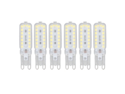 6 Bombillas Led G9 De 7w, Regulables 360°, Base G9, Luz Blanca Natural, 110-140v